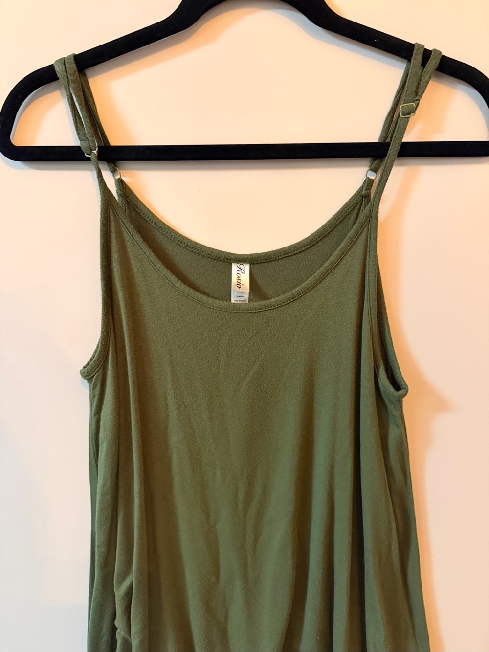Rosio Olive Green Double Strap Scoop Neck Camisole